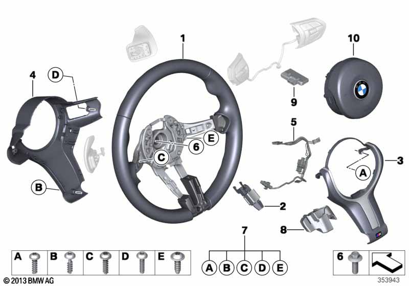 M sports steer.-wheel, airbag, leather