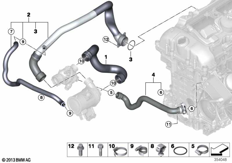 Genuine BMW 11537649409 F15 F16 Hose, Cylinder Head-Thermostat (Inc. X5 35i, X6 35iX & X6 35i) | ML Performance UK Car Parts