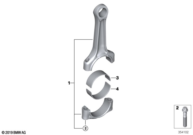 Genuine BMW 11248570833 F56 F46 F21 Connecting Rod L=142,5 MM (Inc. 216d, X2 16d & One D) | ML Performance UK Car Parts