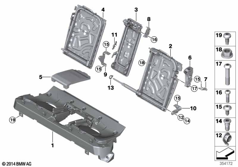 Genuine BMW 52207327950 Backrest Frame, Right (Inc. X6 35iX, X6 40dX & X6 50iX 4.0) | ML Performance EU Car Parts