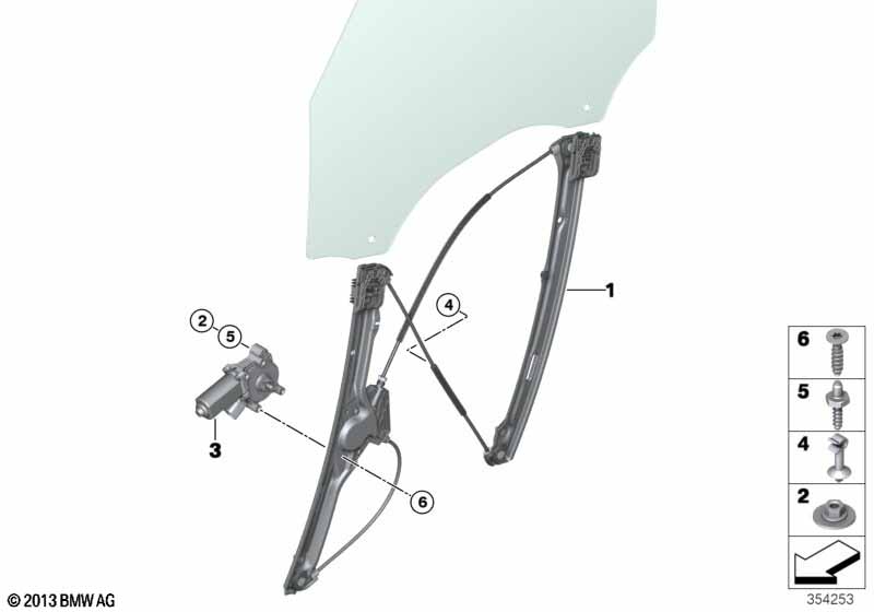 Door window lifting mechanism front