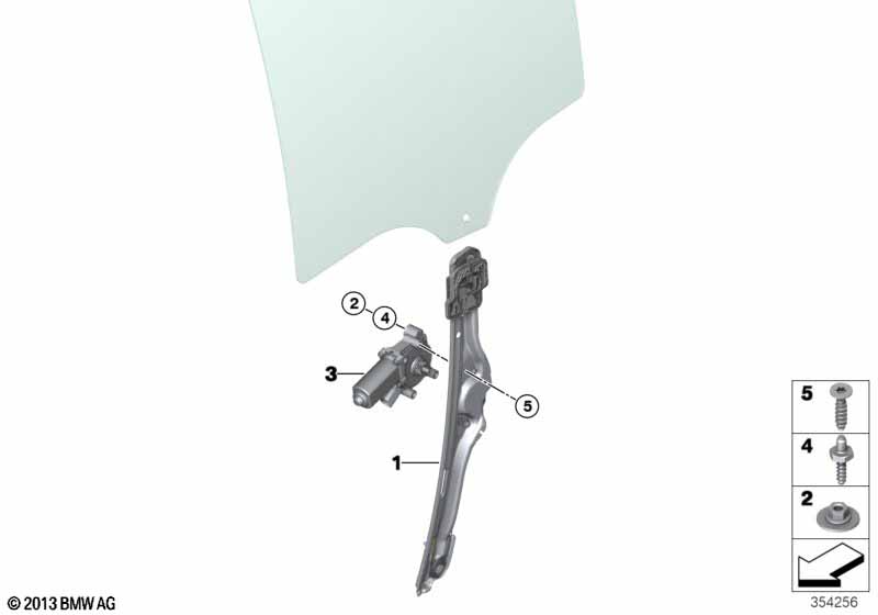 Door window lifting mechanism rear