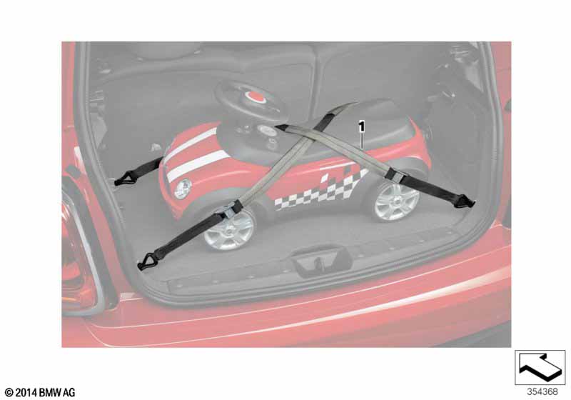 Luggage compartment clamping belts