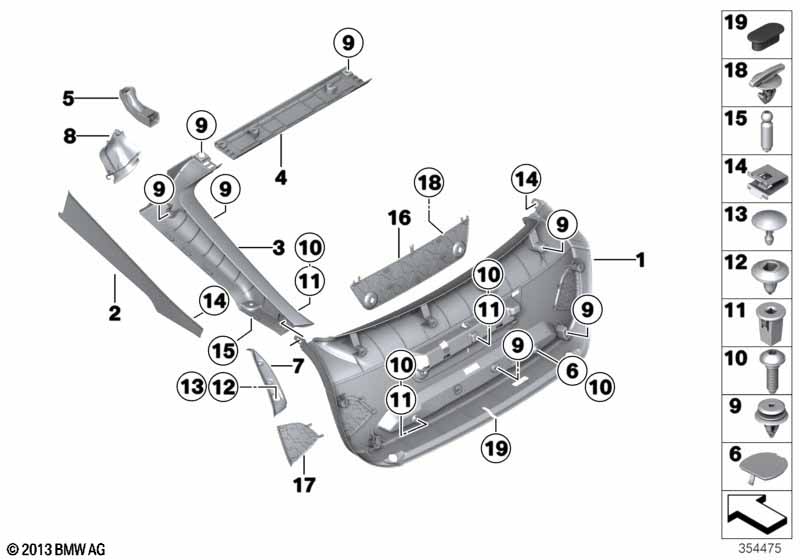 Genuine BMW 51497295647 Left Hinge Cover (Inc. 330d, 320d & 328i) | ML Performance EU Car Parts