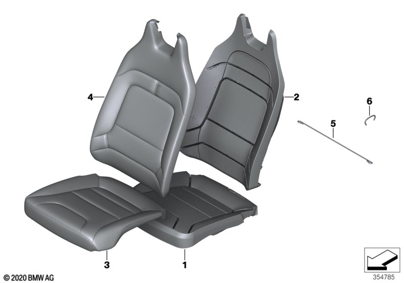 Genuine BMW 52107492113 I01 Left Cloth/Leather Backrest Cover BRAUN (Inc. i3s 94Ah, i3 94Ah Rex & i3 94Ah) | ML Performance UK Car Parts
