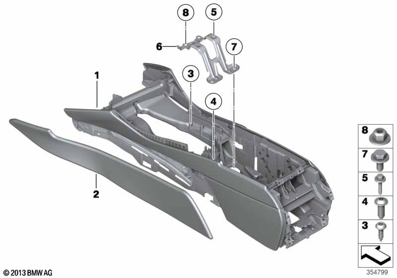 Genuine BMW 51169216816 F10 F11 Center Console OYSTER (Inc. 520d ed, 525d & 535i) | ML Performance UK Car Parts