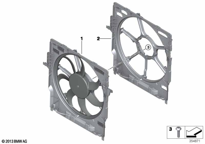Genuine BMW 17427634472 F15 F16 Fan Housing With Fan 850W (Inc. X5) | ML Performance EU Car Parts