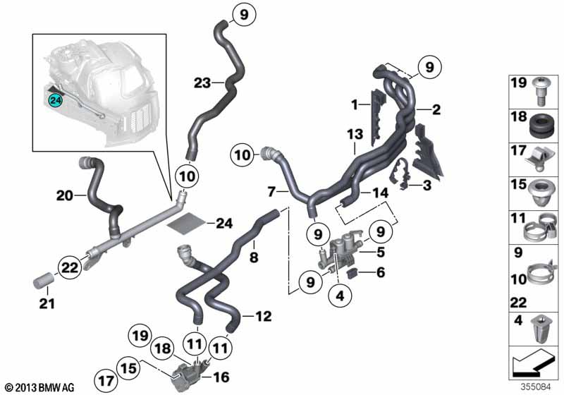 Genuine BMW 64119165735 F03 F10 F01 Pin (Inc. Alpina B7L, 520d ed & 550iX 4.0) | ML Performance EU Car Parts