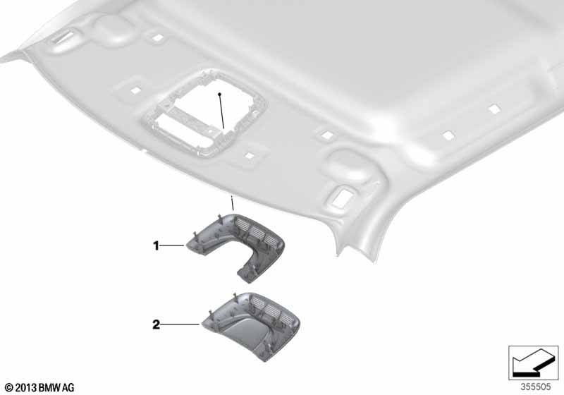 Headliner controls trim/ front dome lamp