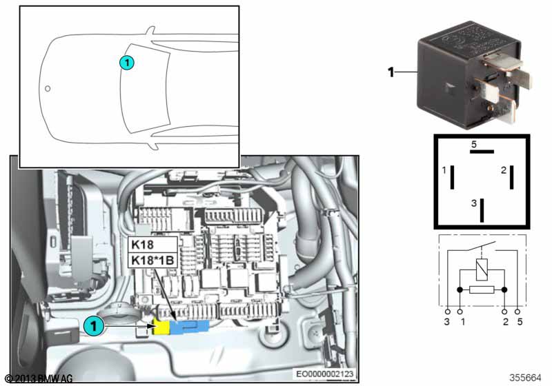 Relay for heated windshield K18