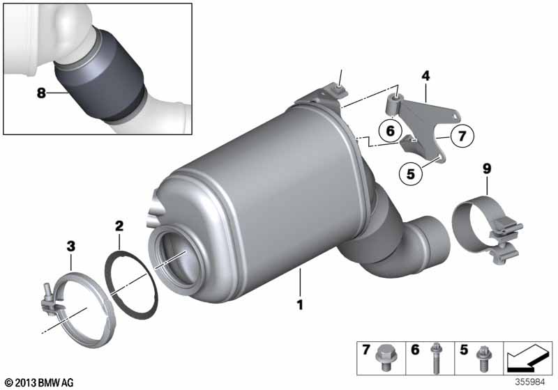 Catalyser/Diesel particulate filter
