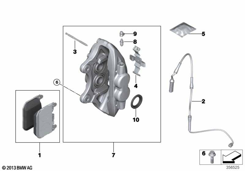 Genuine BMW 34116865538 F31 F30 F32 Caliper Housing Right (Inc. 320dX, 330iX & 435iX) | ML Performance UK Car Parts