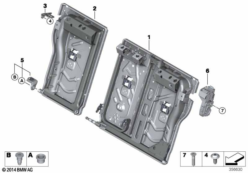 Seat, rear, seat frame, base seat