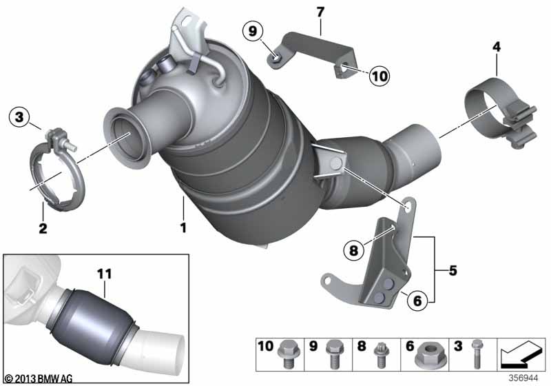 Catalyser/Diesel particulate filter