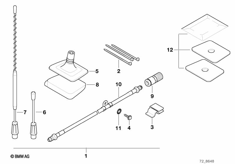 Retrofit kit, window antenna