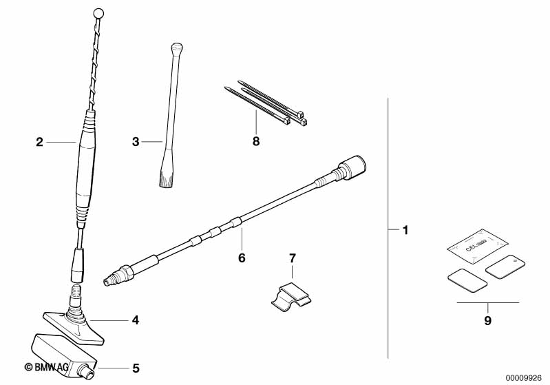 Retrofit kit, window antenna