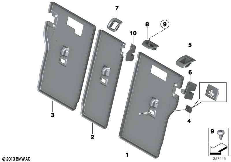 Genuine BMW 52207319681 F31 F36 F34 Trim Cover For Top Tether SCHWARZ (Inc. 320d ed) | ML Performance US Car Parts