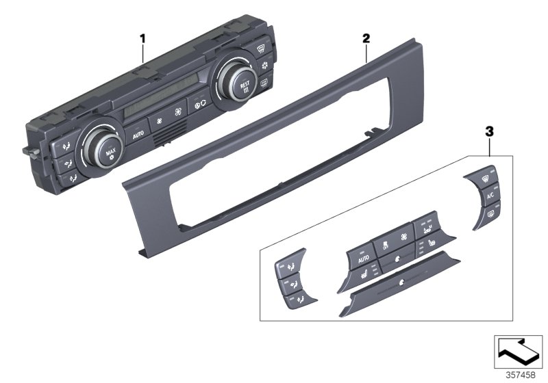 Genuine BMW 64116956736 E93 E92 Front Plate, Contr. Auto Air Conditioner SCHWARZ (Inc. 318d, 320si & 335d) | ML Performance UK Car Parts