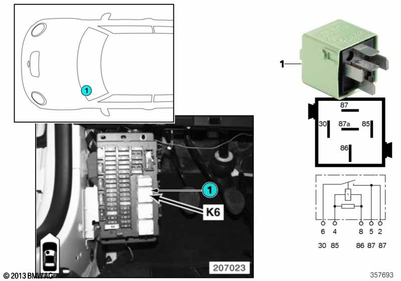 Relay for headlight cleaning system K6