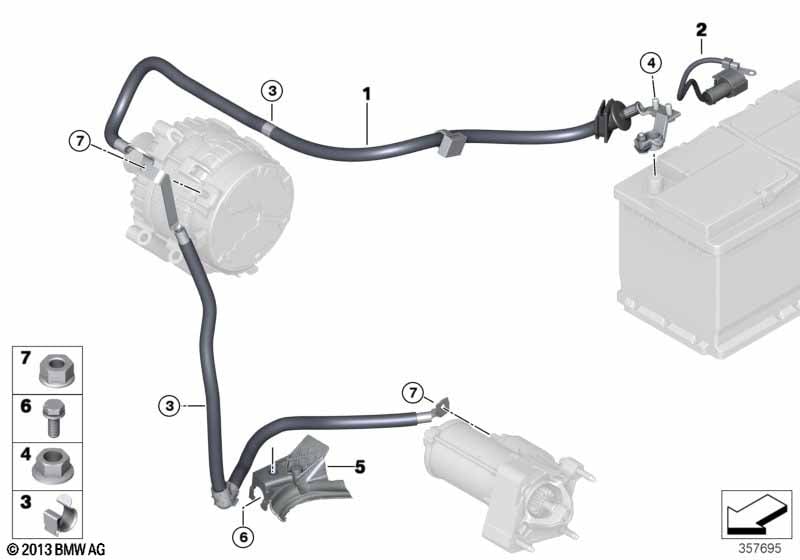 Battery cable/starter cable