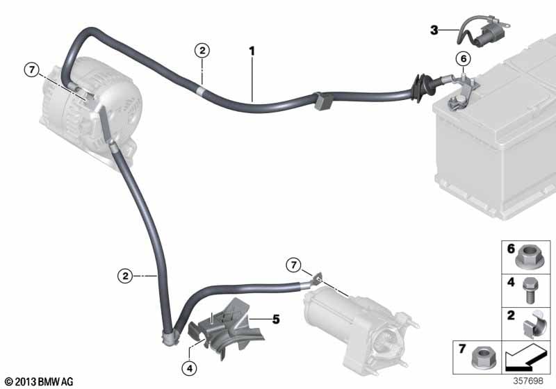Battery cable/starter cable