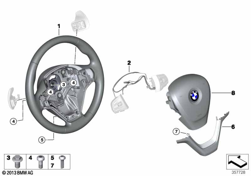 Genuine BMW 32306877870 F15 F16 Sprt St. Wheel, Leather, Shift Paddles (Inc. X5) | ML Performance UK Car Parts