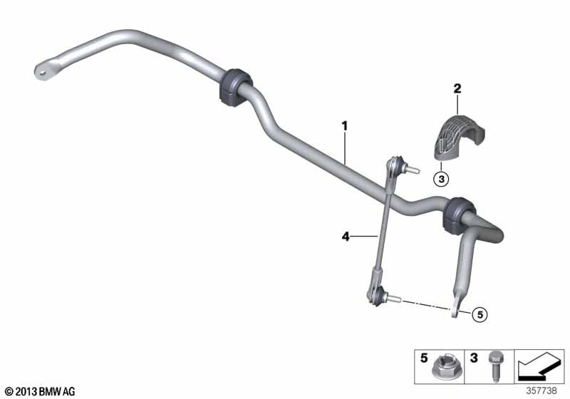 Genuine BMW 31306859880 F56 F55 Stabilizer Front With Rubber Mounting (Inc. One First, Cooper D & Cooper SD) | ML Performance UK Car Parts