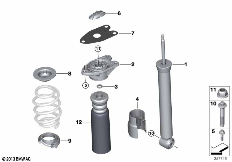 Genuine BMW 33506888463 F39 Shock Absorber, Rear (Inc. X2 18d, X2 20d & X2 20i) | ML Performance UK Car Parts