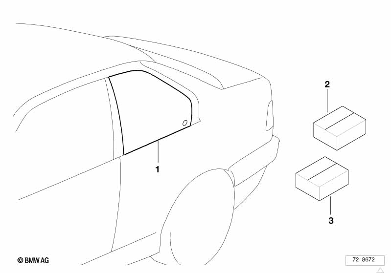 Vent window, electric, rear