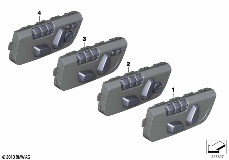 Switch for power seats, Memory, driver