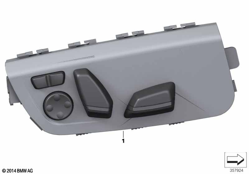 Switch, power seat, front passenger