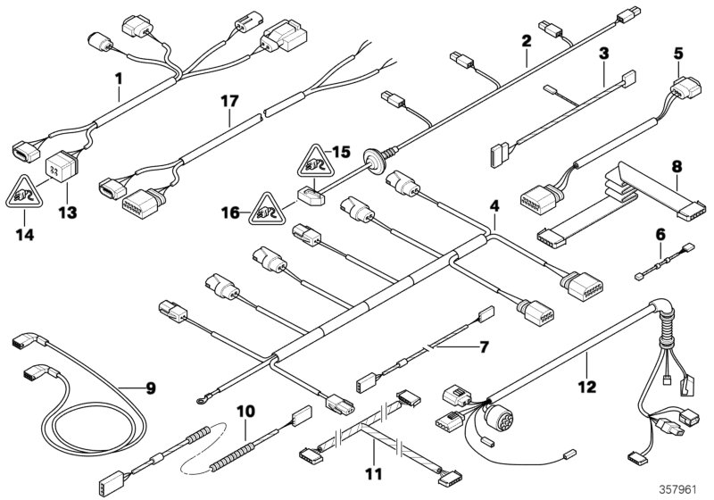 Genuine BMW 61126928362 E60 E61 Set Of Cables, Front Bumper (Inc. 535d, 530i & 525xd) | Duco Car Parts UK Car Parts