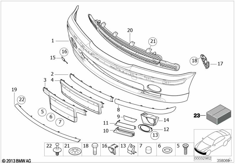 Genuine BMW 51112492213 E46 Grid M (Inc. 323i, 316i 1.6 & 316i) | ML Performance UK Car Parts