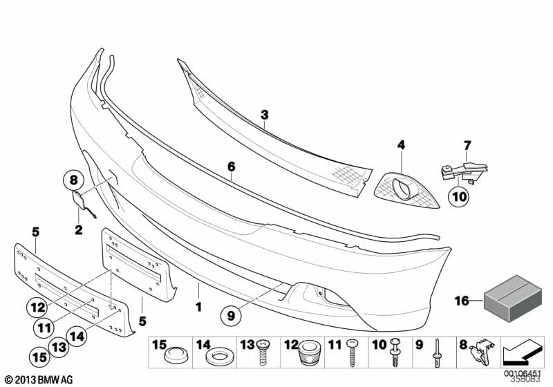 Genuine BMW 51112293997 E46 Set Of Mounted Parts, Bumper, Front VALUE LINE (Inc. 328Ci, 320Ci & 316Ci) | ML Performance UK Car Parts
