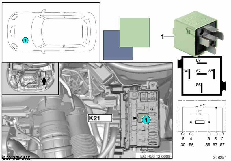 Relay for electric fan K21