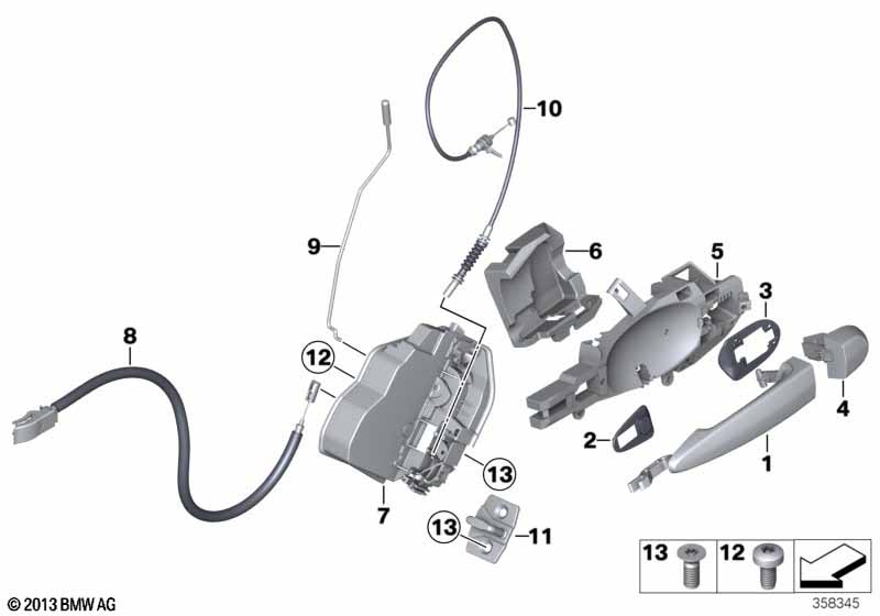 Closing system, door, rear