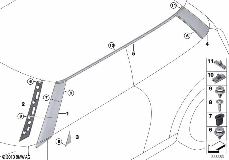 Genuine BMW 51337300001 Roof Molding Left | ML Performance UK Car Parts