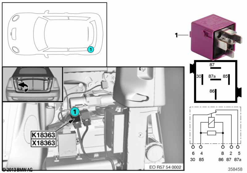 Relay for convertible top 1 K18363
