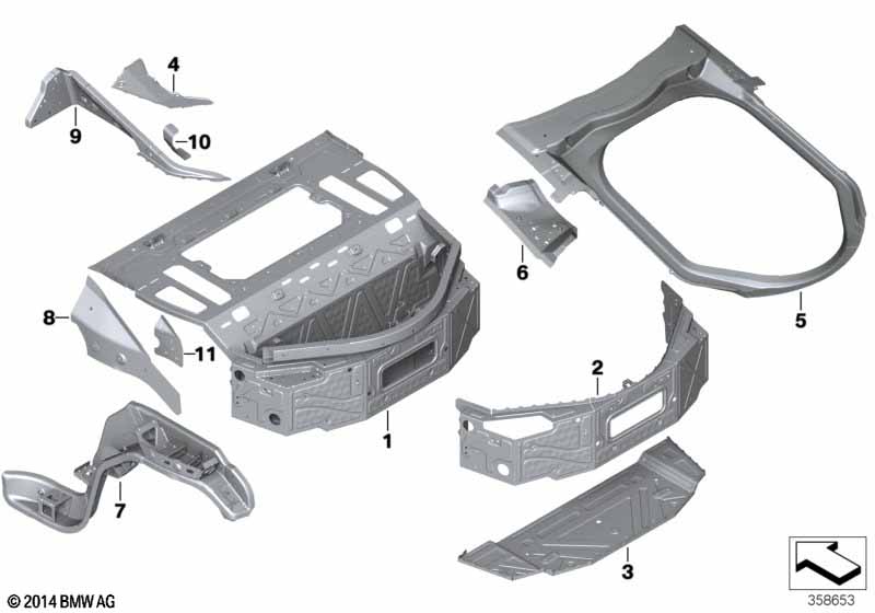 Genuine BMW 51647431789 I12 Bracket, Side Panel, Top Right (Inc. i8) | ML Performance UK Car Parts