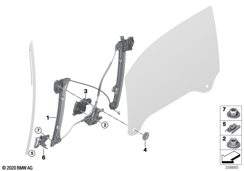 Genuine BMW Mini 67627332799 F56 Drive For Window Lifter (Inc. i3 94Ah Rex, i3 120Ah Rex & i3s 120Ah Rex) | ML Performance UK Car Parts