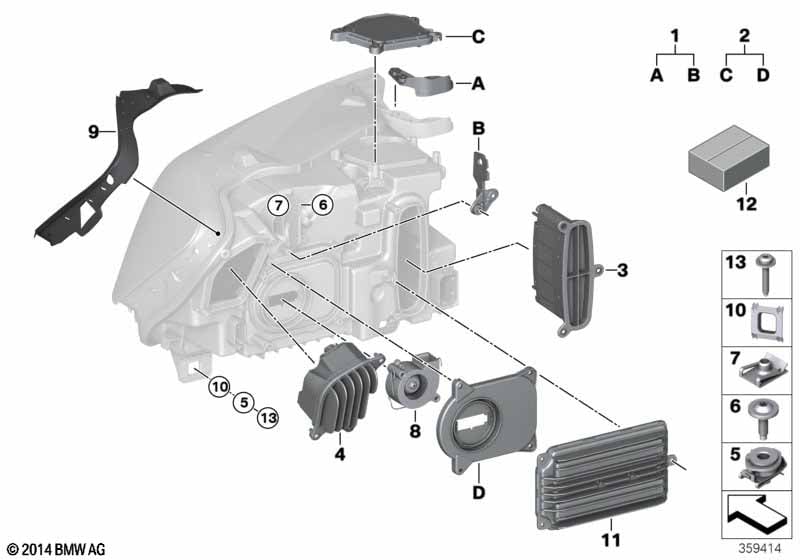 Single parts, headlight LED