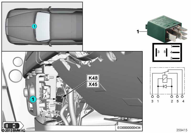Relay for headlight fan K48