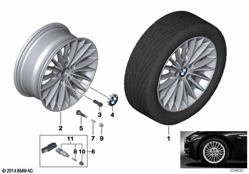 BMW 轻质铝合金轮辋 多轮幅 414 - 17''