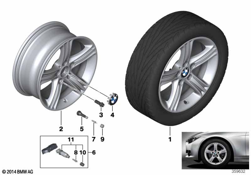 BMW 轻质铝合金轮辋 星形轮辐 393 - 17''