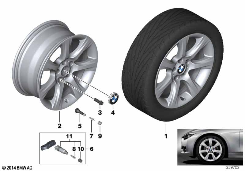 Rueda AL BMW radio estr. 396-18''