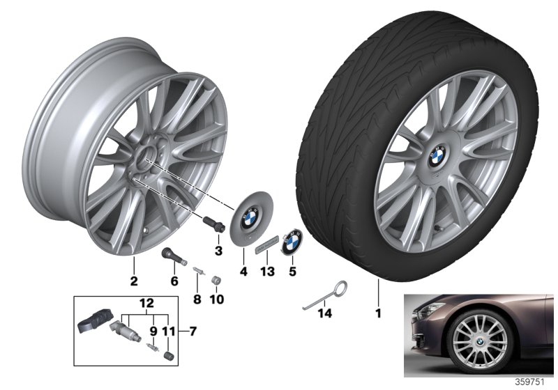 BMW LA wheel Individual V-Spoke 439-19''