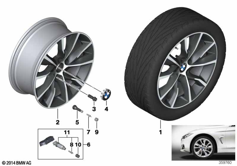 ล้ออัลลอย BMW แบบเทอร์ไบน์ 402 ขนาด 19