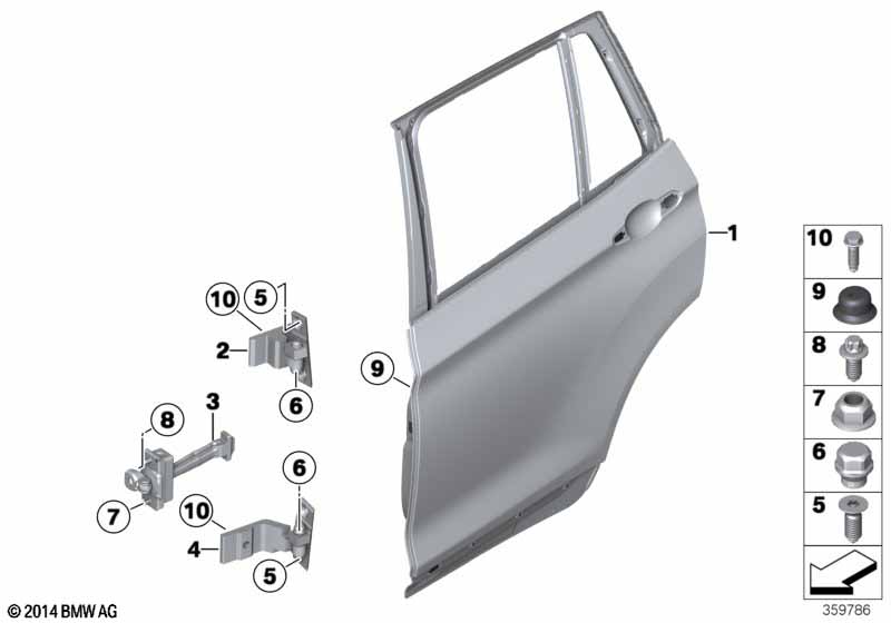 Genuine BMW 41527200244 F25 E70 F16 Right Upper Rear Door Hinge (Inc. X5) | ML Performance EU Car Parts