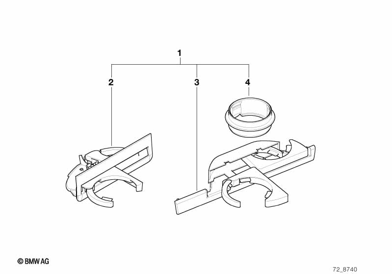 Post-équipt porte-gobelets avant/arrière