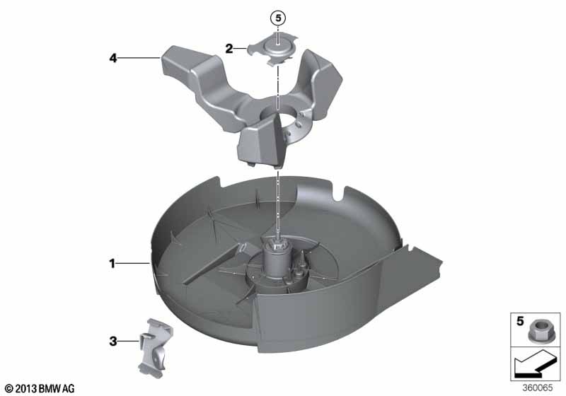 Compact spare wheel retainer